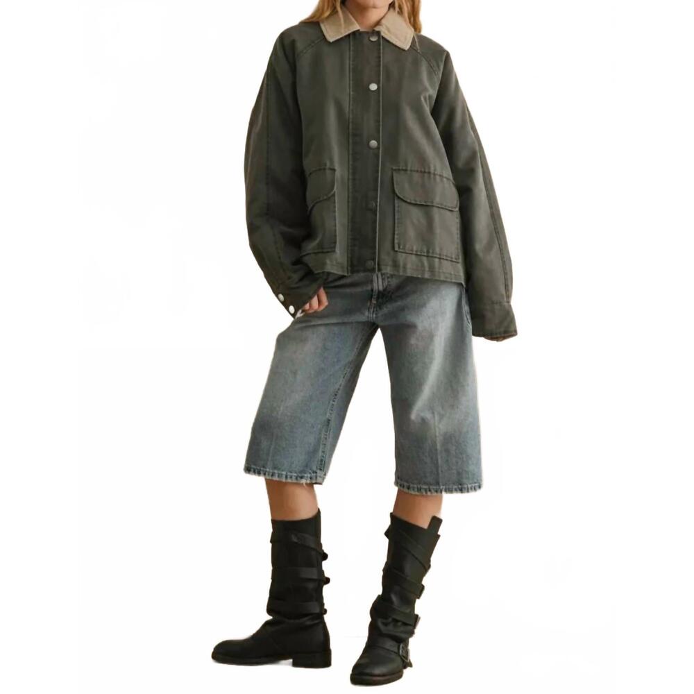 NEW MIOU MUSE collar contrasted utility jacket in blue - Picture 5 of 5